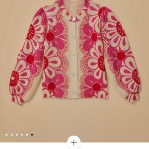 FARM RIO MAIA CARDIGAN Pink and Cream Women's CARDIGAN